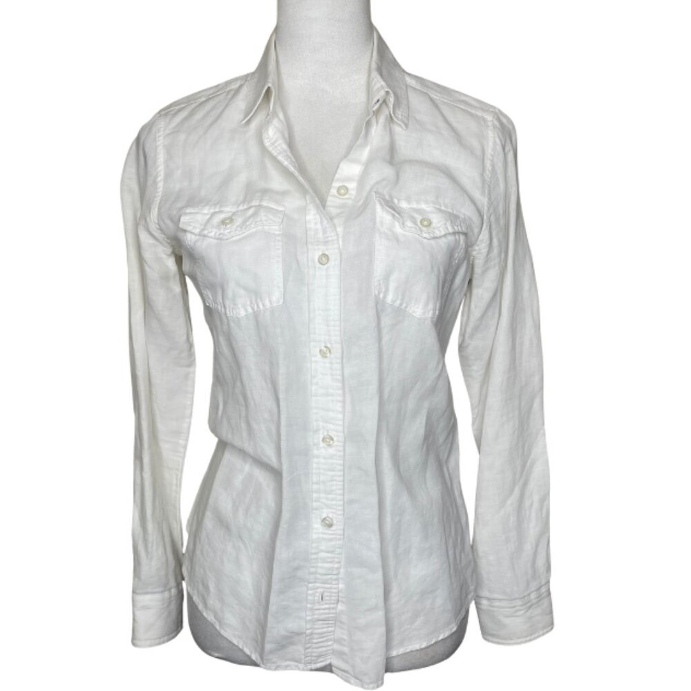 Banana Republic Soft Wash Shirt Linen Cotton Button Down Shirt Sz Small Career - Picture 2 of 9